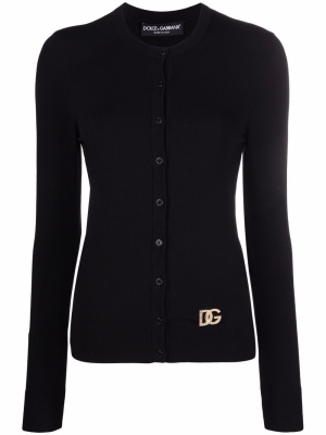 

Logo-plaque round neck cardigan, Dolce & Gabbana Logo-plaque round neck cardigan