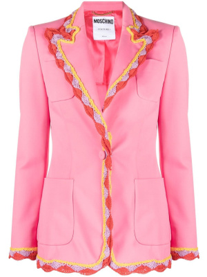 

Macramé trim blazer, Moschino Macramé trim blazer
