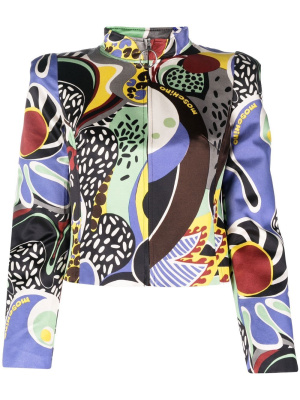 

Graphic-print cropped jacket, Moschino Graphic-print cropped jacket