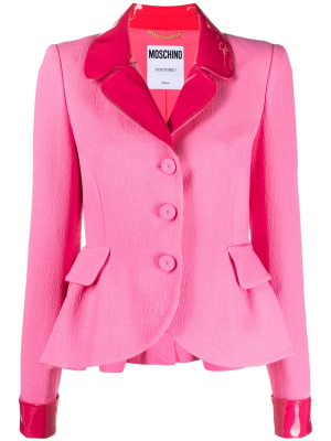 

Flared-hem single-breasted blazer, Moschino Flared-hem single-breasted blazer