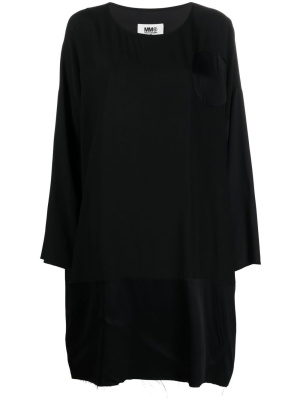 

Satin-panelled long-sleeve dress, MM6 Maison Margiela Satin-panelled long-sleeve dress