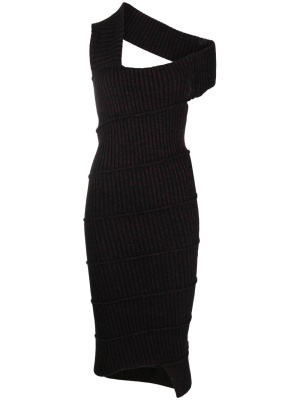 

Ribbed-knit asymmetric dress, MM6 Maison Margiela Ribbed-knit asymmetric dress