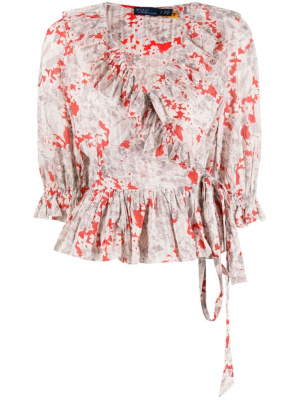 

Evee floral-print wrap blouse, Polo Ralph Lauren Evee floral-print wrap blouse