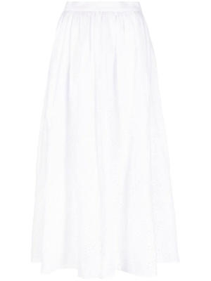 

Broderie-anglaise linen midi skirt, Polo Ralph Lauren Broderie-anglaise linen midi skirt