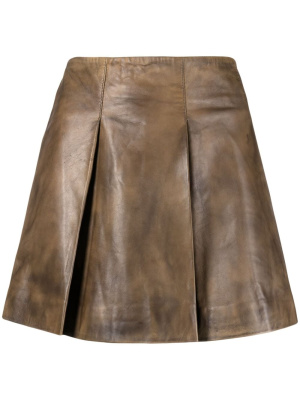

Pleated A-line leather miniskirt, REMAIN Pleated A-line leather miniskirt