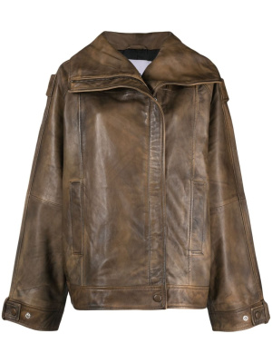 

Faded-effect leather jacket, REMAIN Faded-effect leather jacket