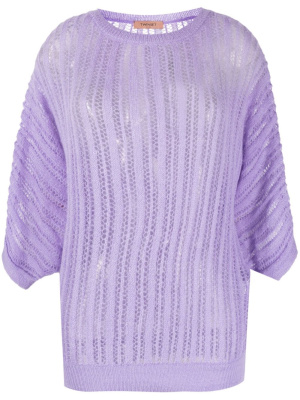 

Batwing-sleeve open-knit top, TWINSET Batwing-sleeve open-knit top