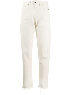 

Distressed-hem straight-leg jeans, Saint Laurent Distressed-hem straight-leg jeans