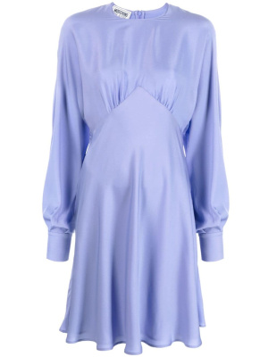 

Satin poet-sleeve midi dress, MOSCHINO JEANS Satin poet-sleeve midi dress