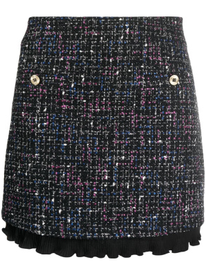 

Ruffle-trim tweed miniskirt, SANDRO Ruffle-trim tweed miniskirt