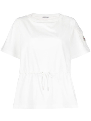 

Drawstring-detail cotton T-shirt, Moncler Drawstring-detail cotton T-shirt