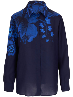 

Floral-print button-down silk shirt, ETRO Floral-print button-down silk shirt
