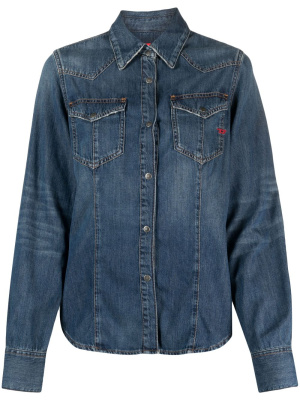 

DE-Waves embroidered-logo denim shirt, Diesel DE-Waves embroidered-logo denim shirt