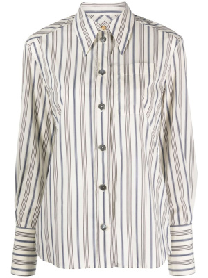 

Stripe-print cotton shirt, Paul Smith Stripe-print cotton shirt