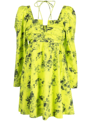 

Floral-print halterneck minidress, GANNI Floral-print halterneck minidress