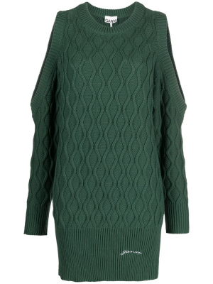

Cold-shoulder knitted dress, GANNI Cold-shoulder knitted dress