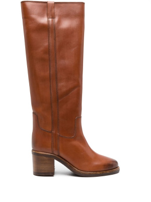 

70mm round-toe leather boots, ISABEL MARANT 70mm round-toe leather boots