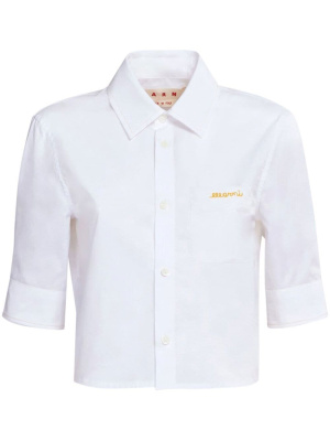 

Logo-embroidered cropped shirt, Marni Logo-embroidered cropped shirt