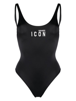 

Icon-print open-back swimsuit, Dsquared2 Icon-print open-back swimsuit