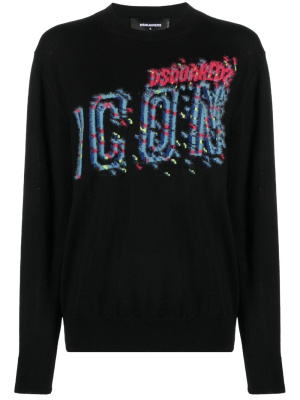 

Intarsia-logo fine-knit jumper, Dsquared2 Intarsia-logo fine-knit jumper