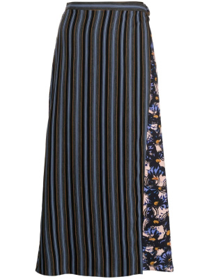

Panelled stripe-print skirt, PS Paul Smith Panelled stripe-print skirt