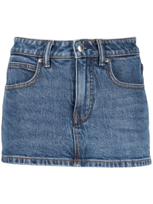 

Mid-rise denim skort, Alexander Wang Mid-rise denim skort