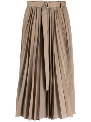 

Belted pleated midi skirt, Sacai Belted pleated midi skirt