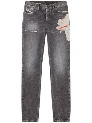 

Ripped-detail straight-leg jeans, Diesel Ripped-detail straight-leg jeans