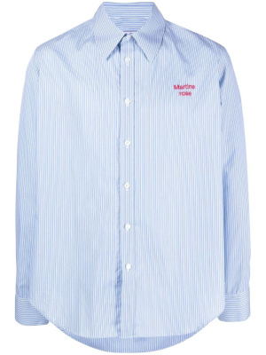 

Logo striped button-down shirt, Martine Rose Logo striped button-down shirt