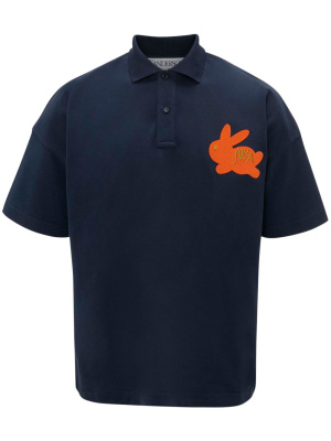 

Bunny-motif piqué polo shirt, JW Anderson Bunny-motif piqué polo shirt