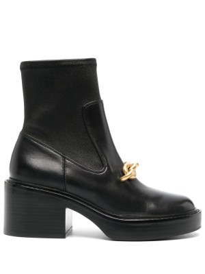 

75mm chain-link detailing leather boots, Coach 75mm chain-link detailing leather boots