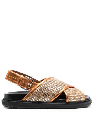 

Fussbett metallic raffia sandals, Marni Fussbett metallic raffia sandals