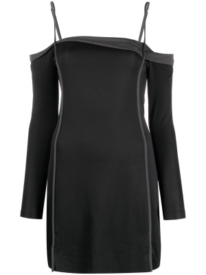 

Logo-embroidered drop-shoulder minidress, Diesel Logo-embroidered drop-shoulder minidress