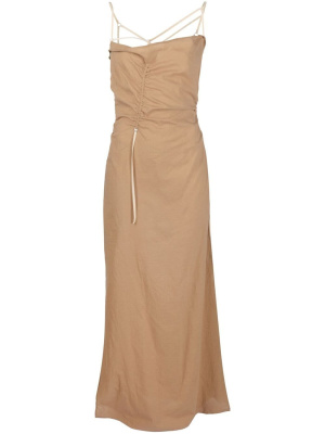 

Ruched off-shoulder maxi dress, Jacquemus Ruched off-shoulder maxi dress