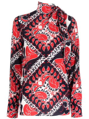 

All-over graphic-print blouse, Valentino Garavani All-over graphic-print blouse
