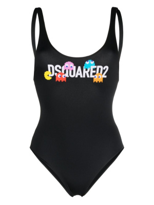 

X Pac-Man logo-print swimsuit, Dsquared2 X Pac-Man logo-print swimsuit