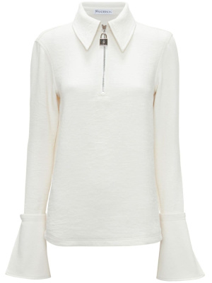 

Long-sleeved half-zip polo top, JW Anderson Long-sleeved half-zip polo top