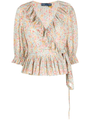 

Floral-print ruffled blouse, Polo Ralph Lauren Floral-print ruffled blouse