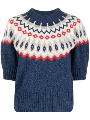 

Fair Isle puff-sleeve jumper, Polo Ralph Lauren Fair Isle puff-sleeve jumper