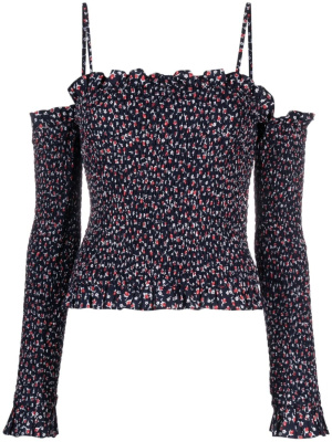 

Floral-print off-shoulder top, Polo Ralph Lauren Floral-print off-shoulder top