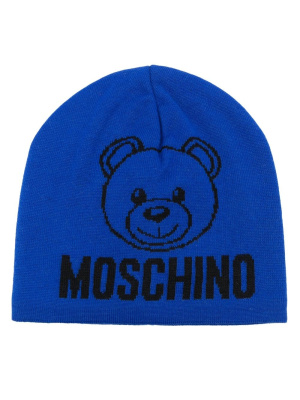

Teddy Bear intarsia-logo beanie, Moschino Teddy Bear intarsia-logo beanie
