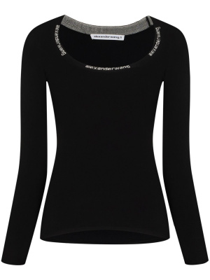 

Logo-trim long-sleeve T-shirt, Alexander Wang Logo-trim long-sleeve T-shirt