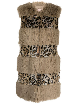 

Animal-print faux-fur gilet, TWINSET Animal-print faux-fur gilet