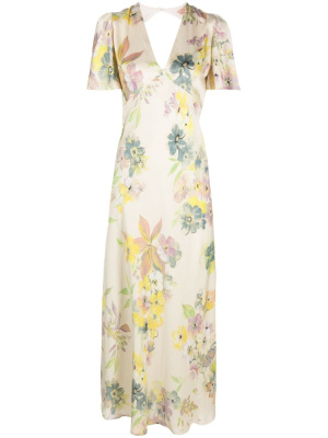 

Floral-print satin maxi dress, TWINSET Floral-print satin maxi dress