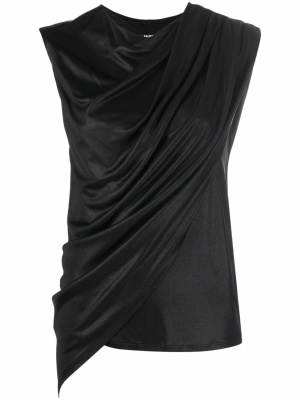 

Draped sleeveless blouse, Balmain Draped sleeveless blouse