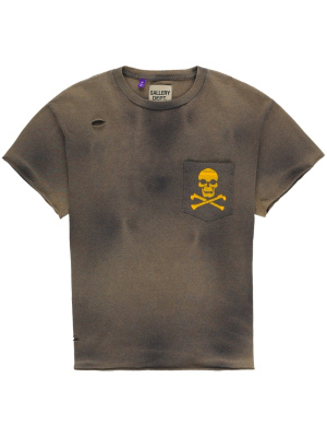 

Skull and crossbones-print distressed T-shirt, GALLERY DEPT. Skull and crossbones-print distressed T-shirt