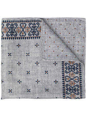 

Geometric-print pocket square, Brunello Cucinelli Geometric-print pocket square