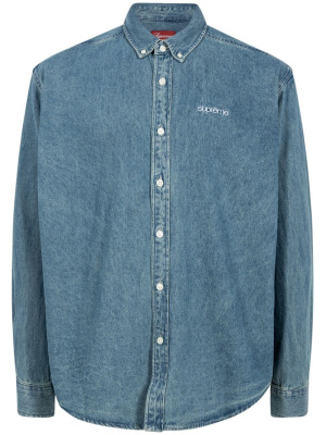 

Classic Logo embroidered denim shirt, Supreme Classic Logo embroidered denim shirt