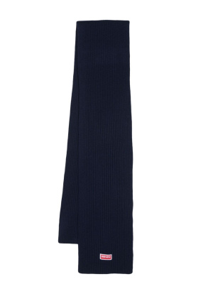 

Logo-patch ribbed-knit scarf, Kenzo Logo-patch ribbed-knit scarf