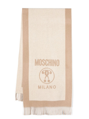 

Two-tone jacquard-logo scarf, Moschino Two-tone jacquard-logo scarf